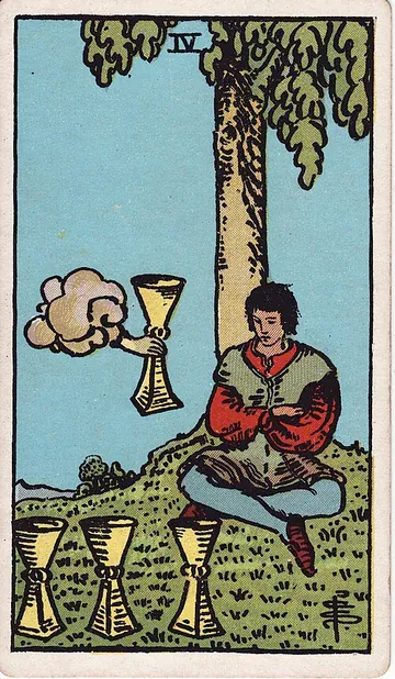 Czwórka Kielichów · ilustracja karty tarota