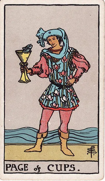 Fante di Coppe · illustrazione di una carta dei tarocchi