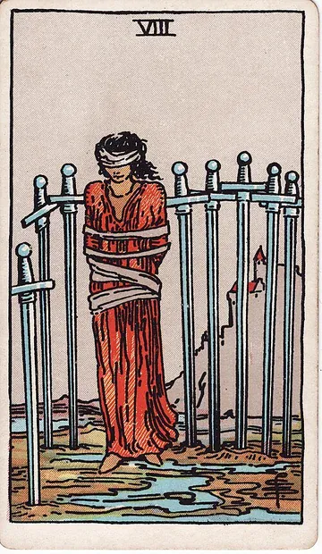 Eight of Swords · ilustracja karty tarota